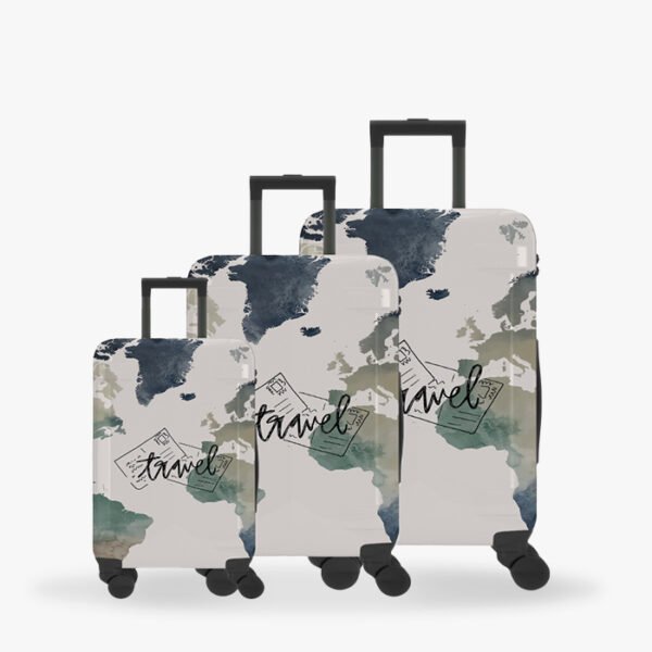 Pack Housse de Valise 'Carte Monde'
