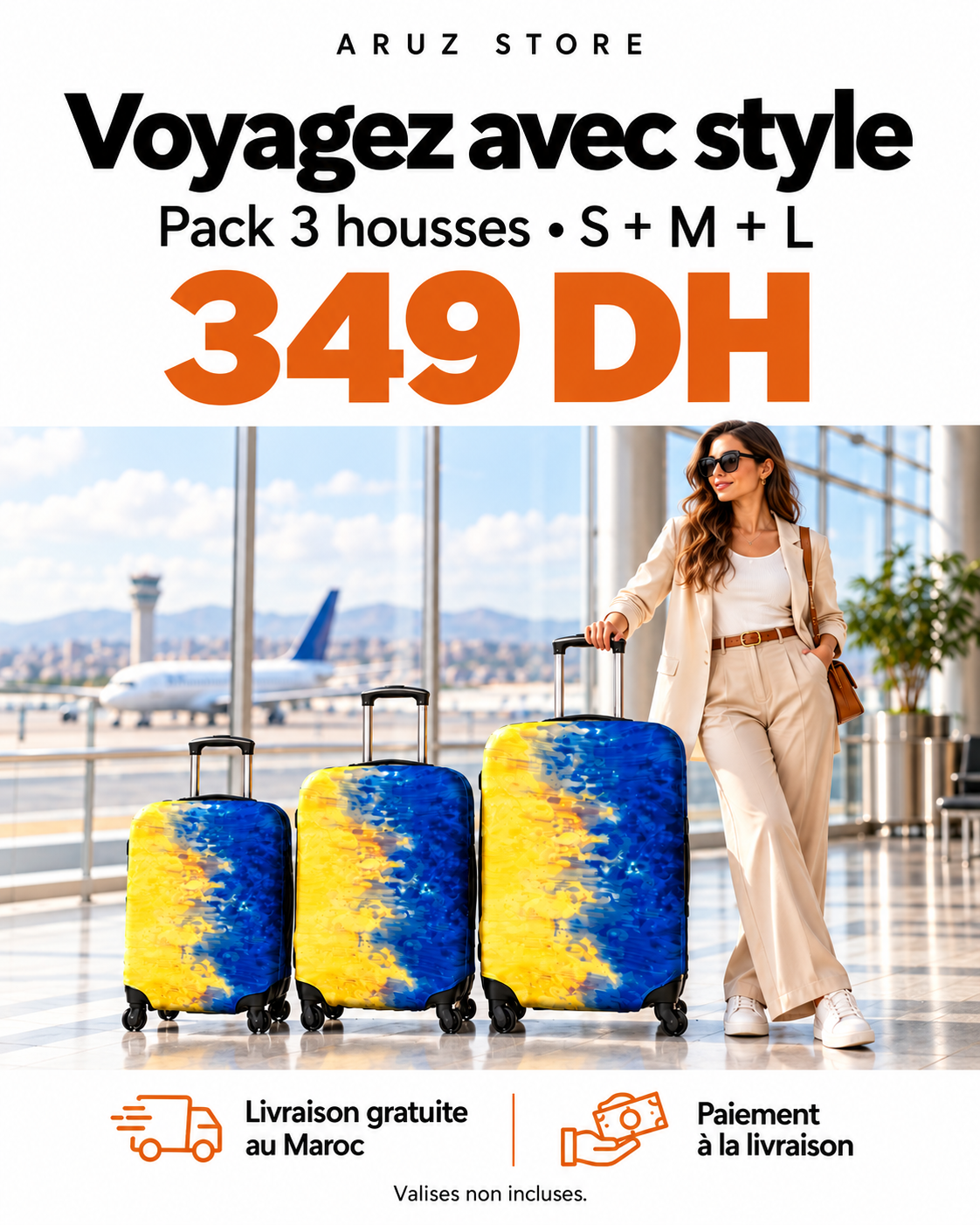Voyagez avec style, trio de housses